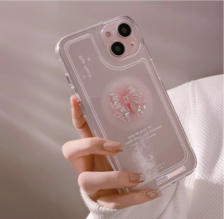 3D iPhone Clear Bow Case