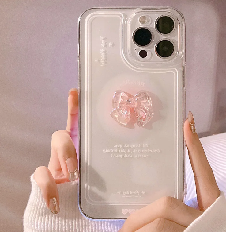 3D iPhone Clear Bow Case