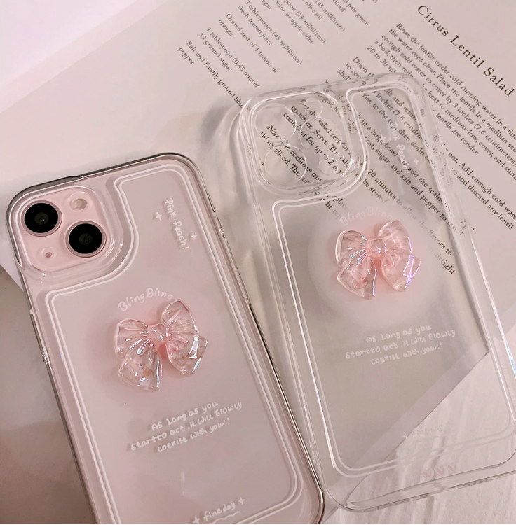 3D iPhone Clear Bow Case