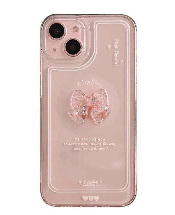 3D iPhone Clear Bow Case