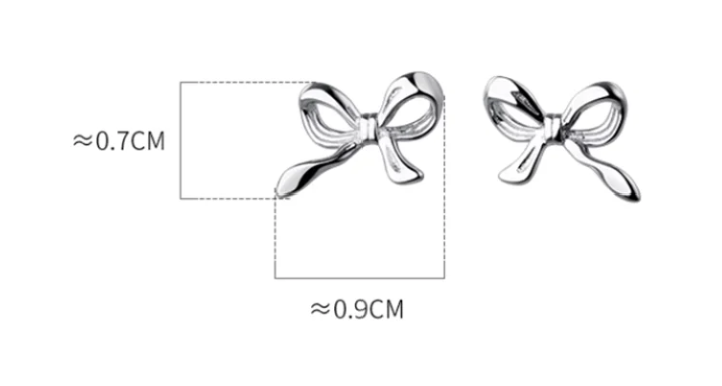 Bow Earrings Sterling Silver